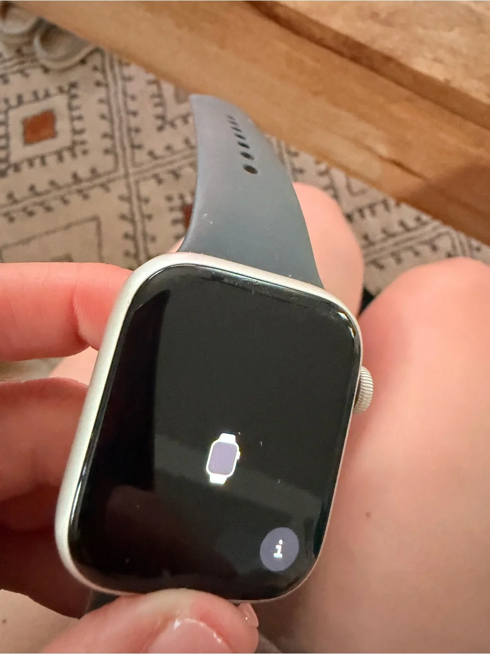 Apple Watch with Black Sport Band and Silver Case